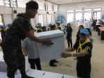 จิตรอาสาขนย้ายดอกไม้จันร่วมงานพระราชพิธี 5ป้ายเชิญชวนร่วมพิธ